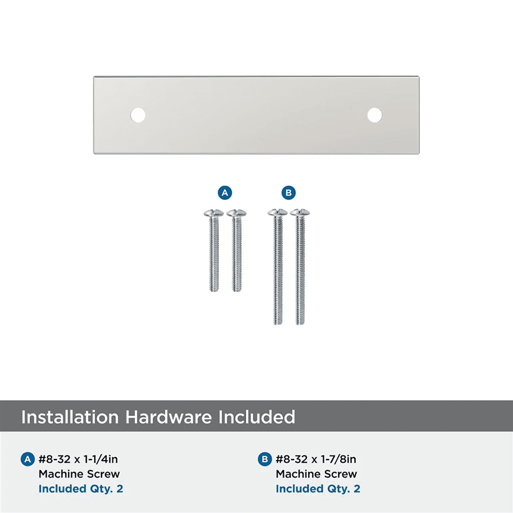 76mm Ladera Rectangle Cabinet Pull Backplate, Polished Nickel Alt 2 - Image