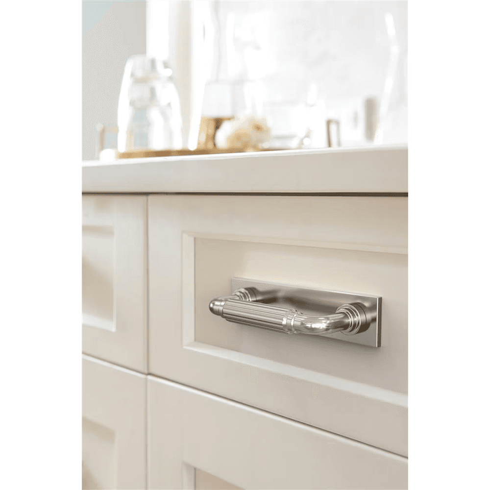 76mm Ladera Rectangle Cabinet Pull Backplate, Polished Nickel Alt 3 - Image
