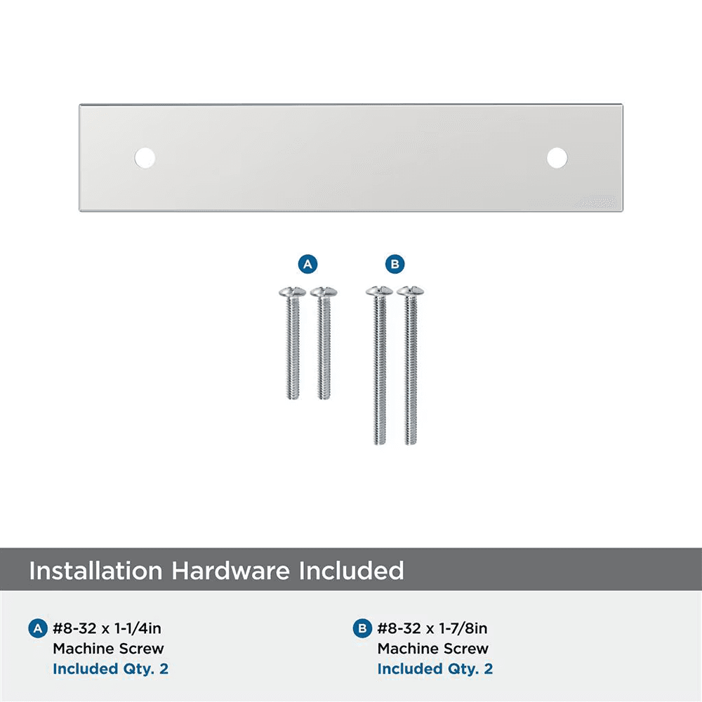 96mm Ladera Rectangle Cabinet Pull Backplate, Polished Chrome Alt 2 - Image