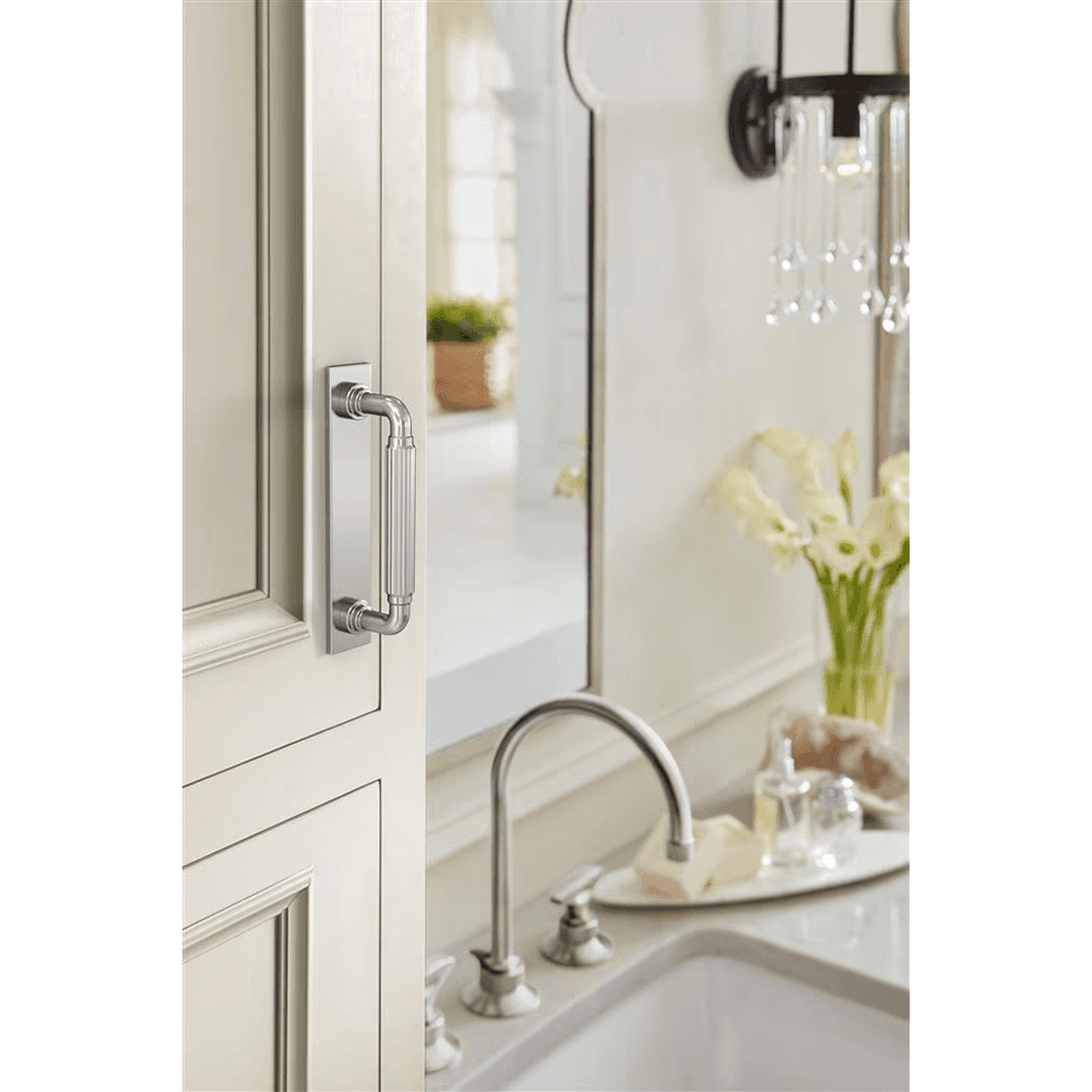 96mm Ladera Rectangle Cabinet Pull Backplate, Polished Chrome Alt 3 - Image