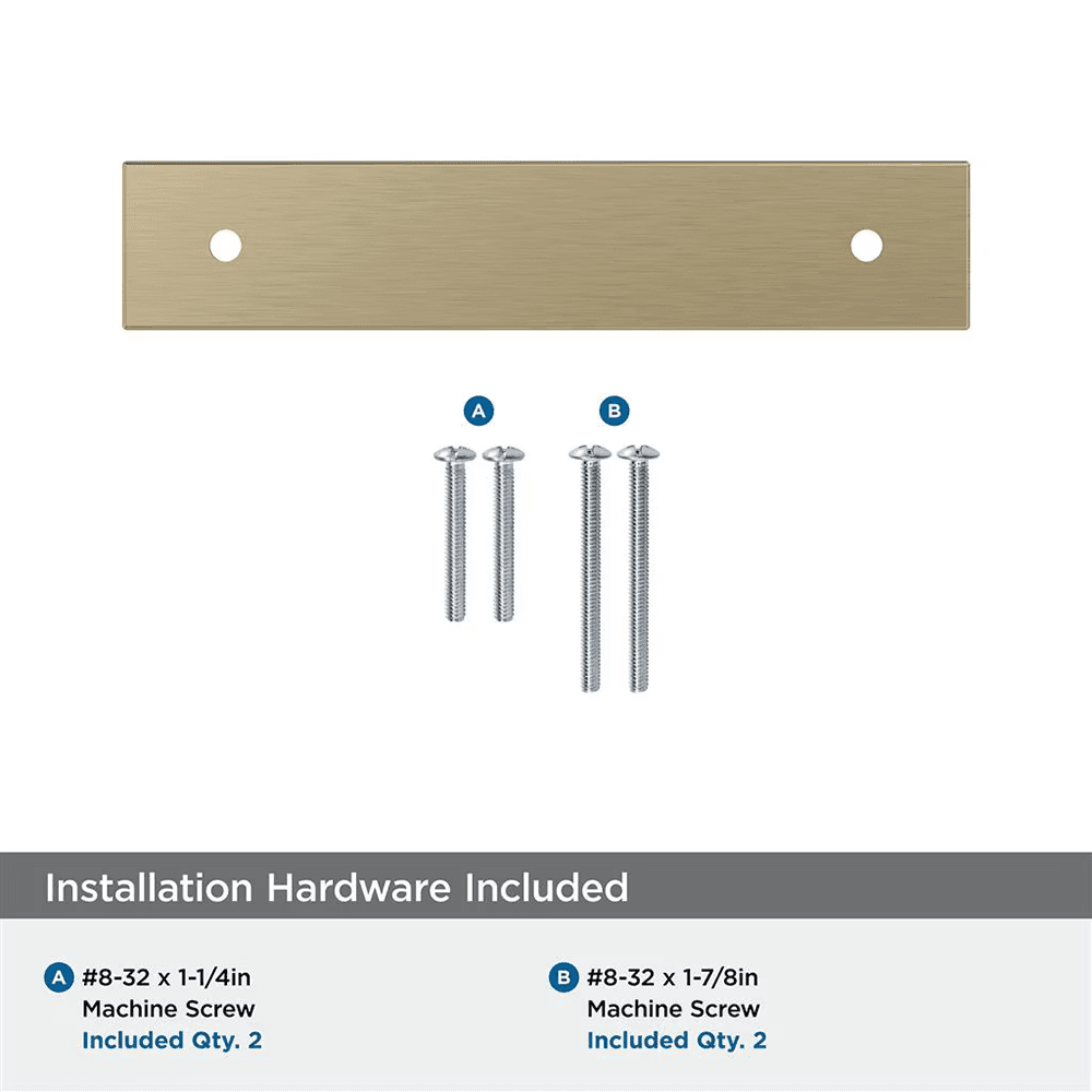 96mm Ladera Rectangle Cabinet Pull Backplate, Golden Champagne Alt 2 - Image
