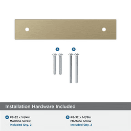 96mm Ladera Rectangle Cabinet Pull Backplate, Golden Champagne Alt 2 - Image