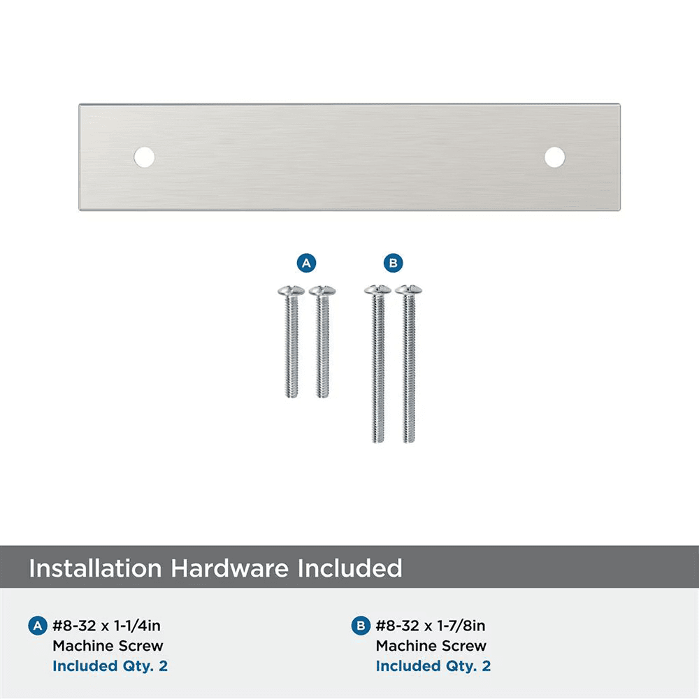 96mm Ladera Rectangle Cabinet Pull Backplate, Satin Nickel Alt 2 - Image