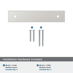 96mm Ladera Rectangle Cabinet Pull Backplate, Satin Nickel Alt 2 - Image