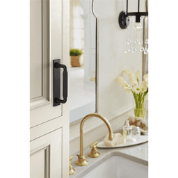 96mm Ladera Rectangle Cabinet Pull Backplate, Matte Black Alt 3 - Image