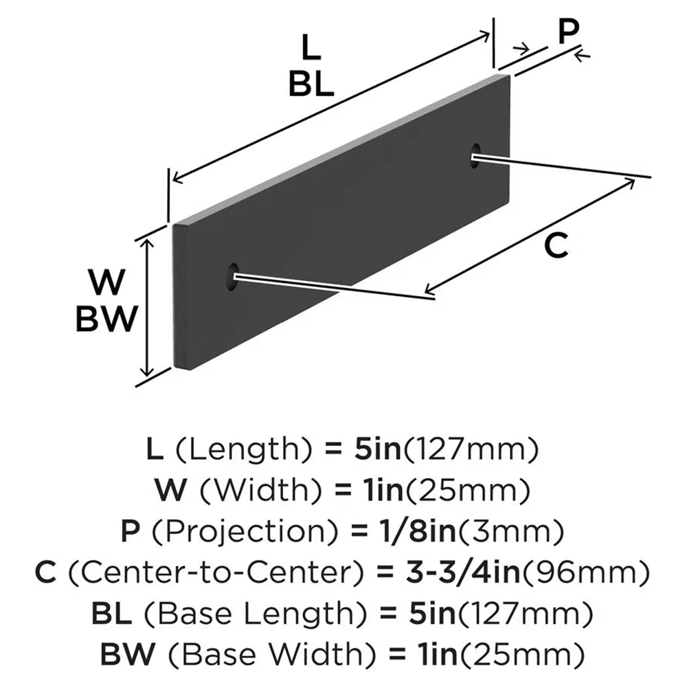 96mm Ladera Rectangle Cabinet Pull Backplate, Oil-Rubbed Bronze Alt 1 - Image