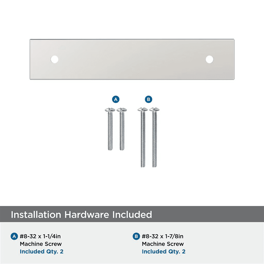 96mm Ladera Rectangle Cabinet Pull Backplate, Polished Nickel Alt 2 - Image