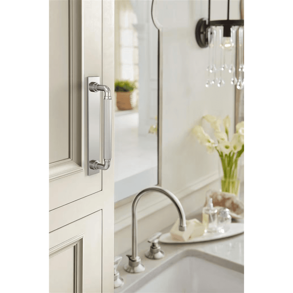 128mm Ladera Rectangle Cabinet Pull Backplate, Polished Chrome Alt 3 - Image