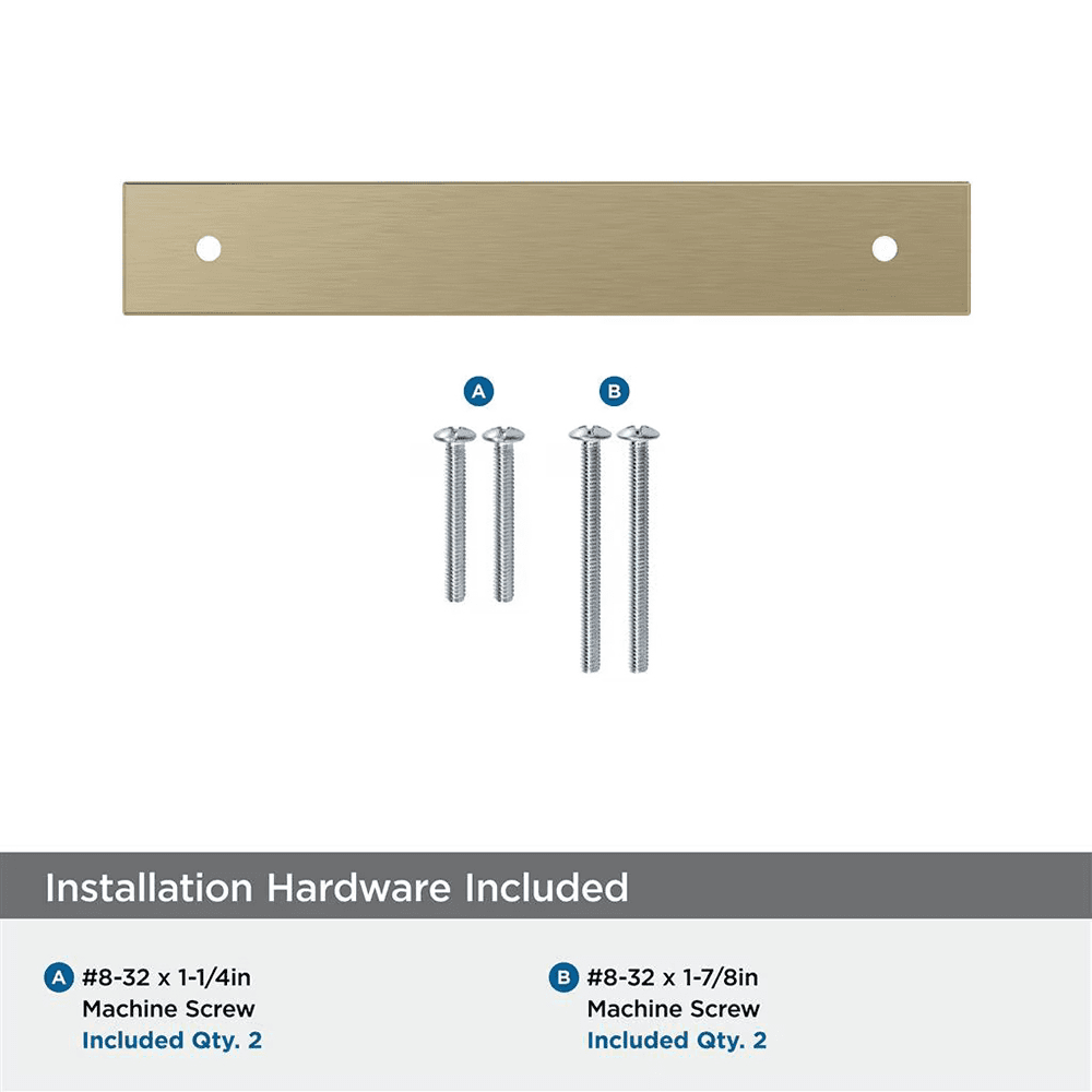 128mm Ladera Rectangle Cabinet Pull Backplate, Golden Champagne Alt 2 - Image