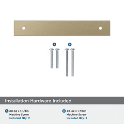 128mm Ladera Rectangle Cabinet Pull Backplate, Golden Champagne Alt 2 - Image
