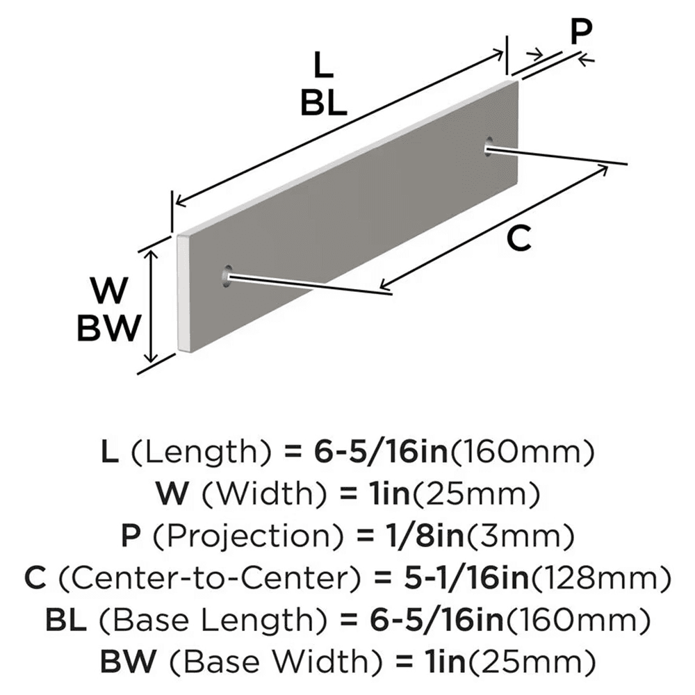 128mm Ladera Rectangle Cabinet Pull Backplate, Satin Nickel Alt 1 - Image