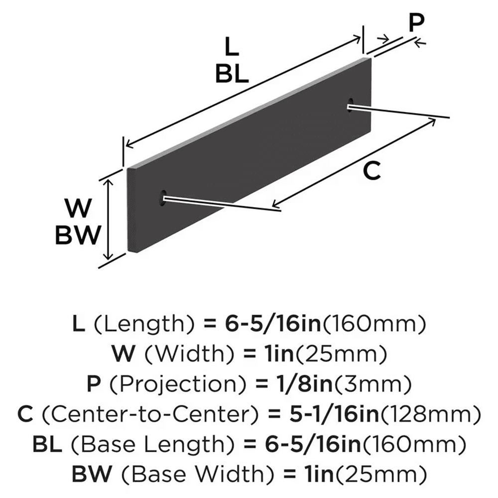 128mm Ladera Rectangle Cabinet Pull Backplate, Oil-Rubbed Bronze Alt 1 - Image