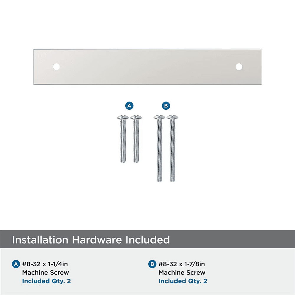 128mm Ladera Rectangle Cabinet Pull Backplate, Polished Nickel Alt 2 - Image