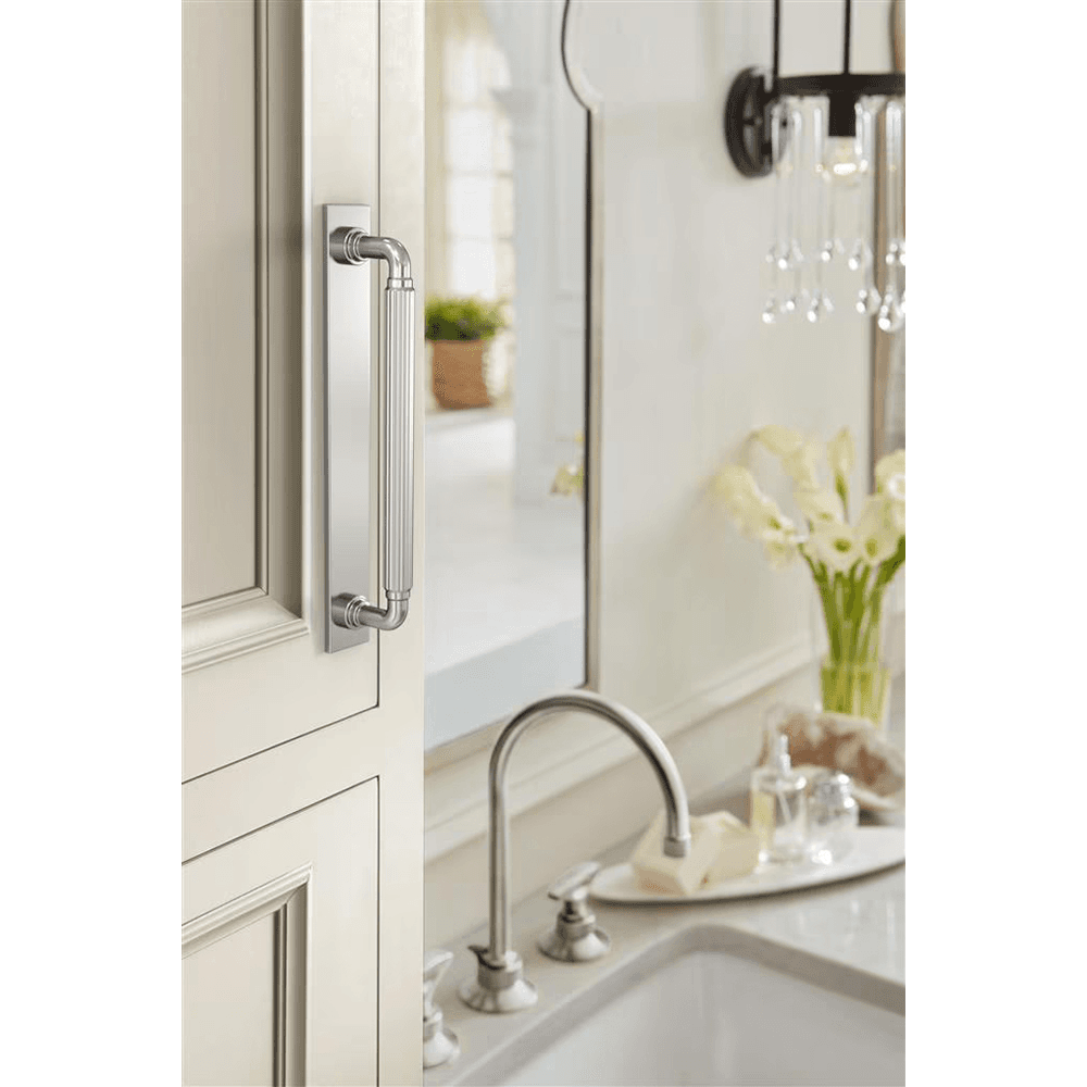 160mm Ladera Rectangle Cabinet Pull Backplate, Polished Chrome Alt 3 - Image