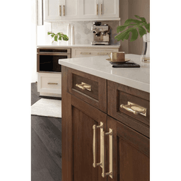 160mm Ladera Rectangle Cabinet Pull Backplate, Golden Champagne Alt 4 - Image