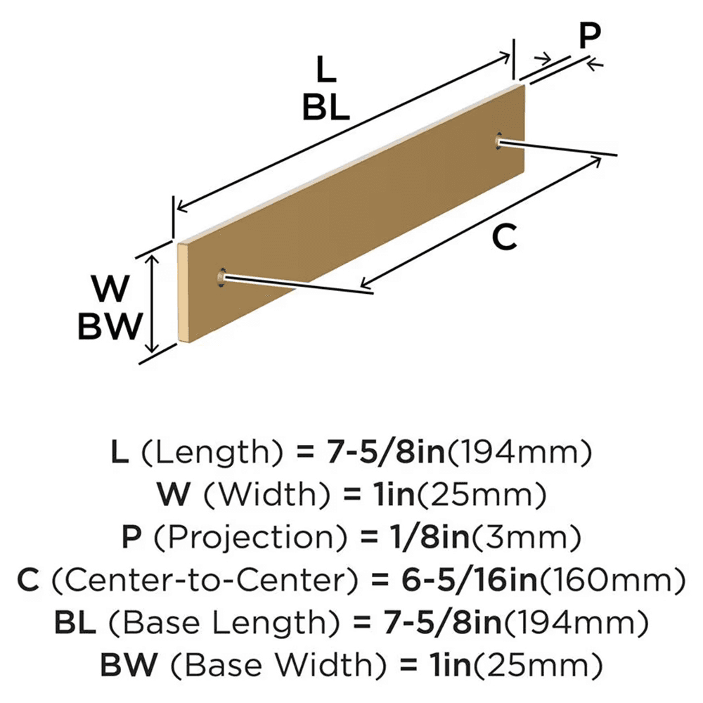 160mm Ladera Rectangle Cabinet Pull Backplate, Champagne Bronze Alt 1 - Image