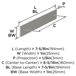160mm Ladera Rectangle Cabinet Pull Backplate, Satin Nickel Alt 1 - Image