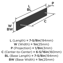 160mm Ladera Rectangle Cabinet Pull Backplate, Matte Black Alt 1 - Image