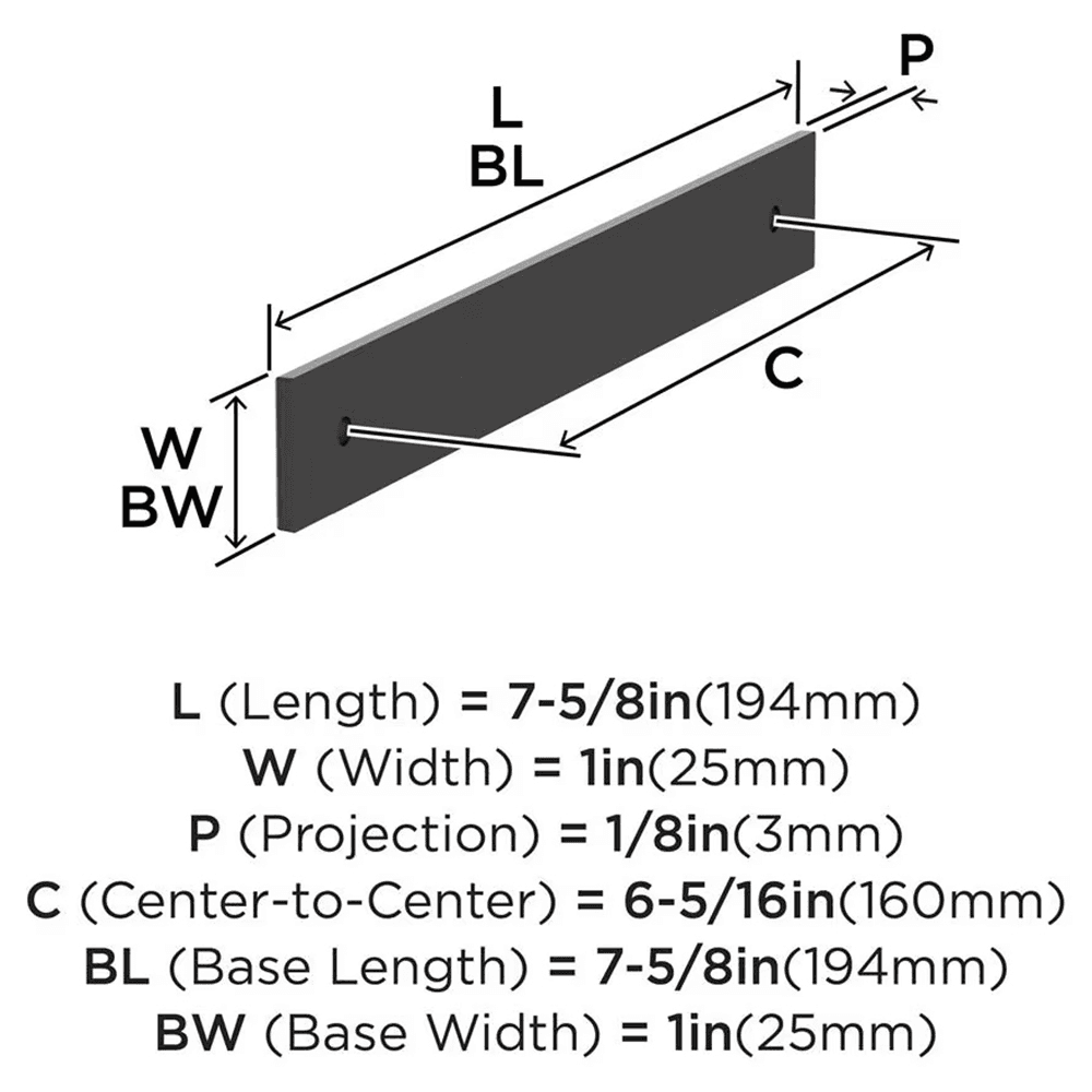 160mm Ladera Rectangle Cabinet Pull Backplate, Oil-Rubbed Bronze Alt 1 - Image