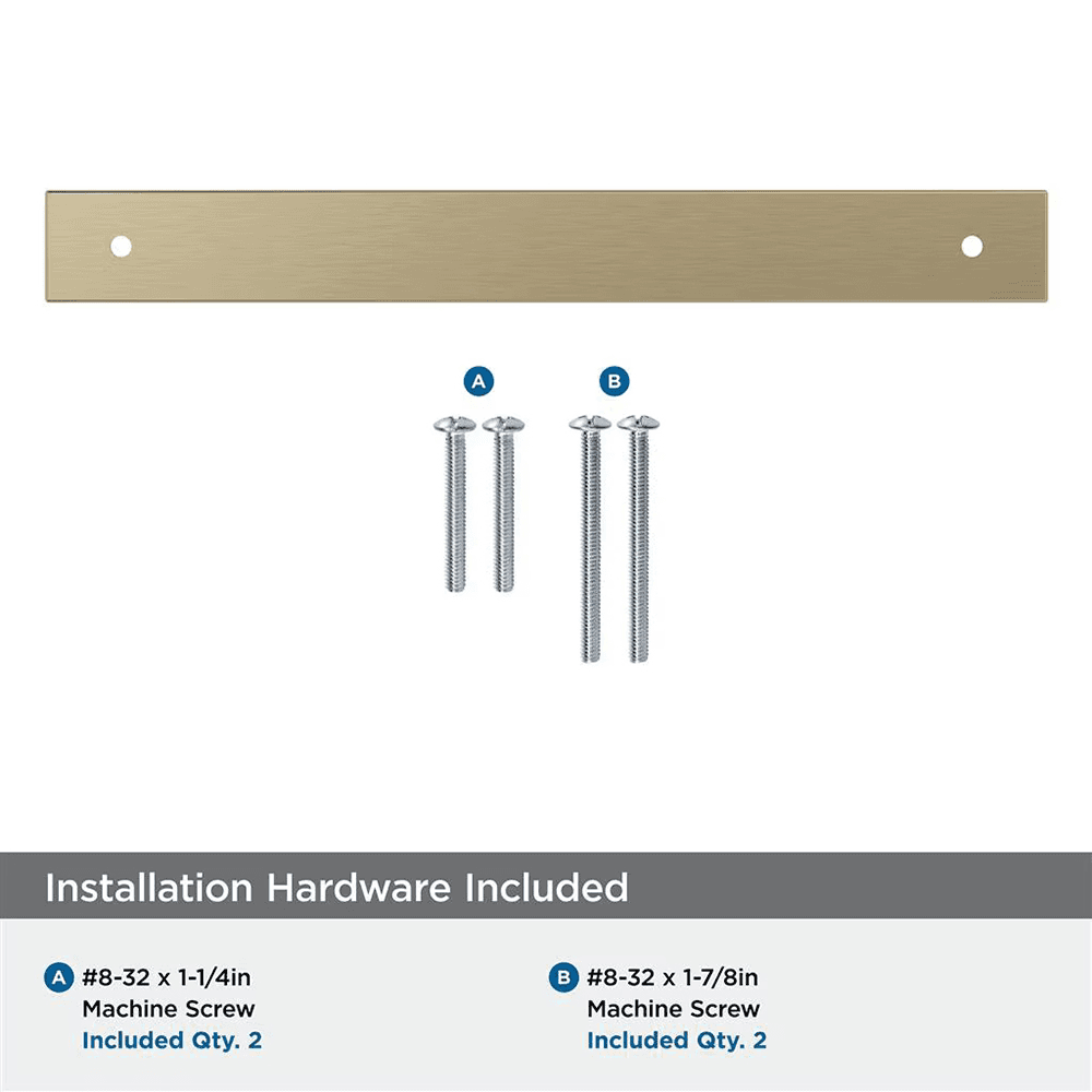 192mm Ladera Rectangle Cabinet Pull Backplate, Golden Champagne Alt 2 - Image