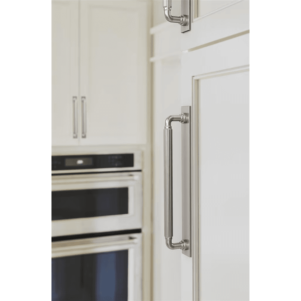 192mm Ladera Rectangle Cabinet Pull Backplate, Satin Nickel Alt 3 - Image