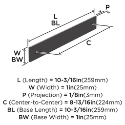 224mm Ladera Rectangle Cabinet Pull Backplate, Oil-Rubbed Bronze Alt 1 - Image