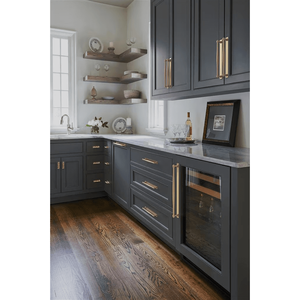 256mm Ladera Rectangle Cabinet Pull Backplate, Golden Champagne Alt 4 - Image