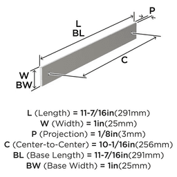 256mm Ladera Rectangle Cabinet Pull Backplate, Satin Nickel Alt 1 - Image