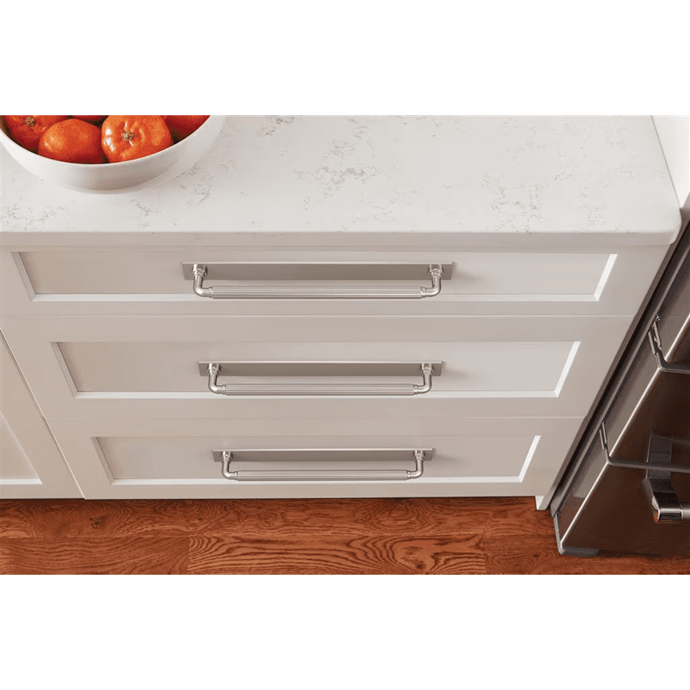 256mm Ladera Rectangle Cabinet Pull Backplate, Satin Nickel Alt 3 - Image