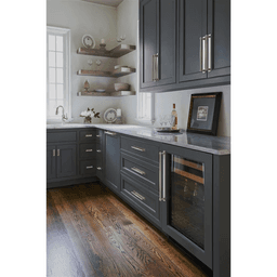 256mm Ladera Rectangle Cabinet Pull Backplate, Satin Nickel Alt 4 - Image