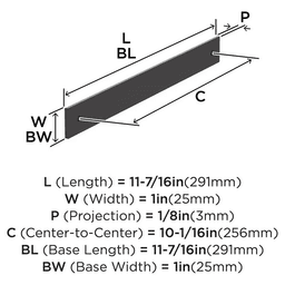256mm Ladera Rectangle Cabinet Pull Backplate, Oil-Rubbed Bronze Alt 1 - Image