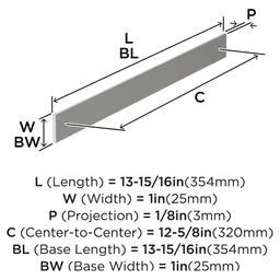 320mm Ladera Rectangle Cabinet Pull Backplate, Satin Nickel Alt 1 - Image