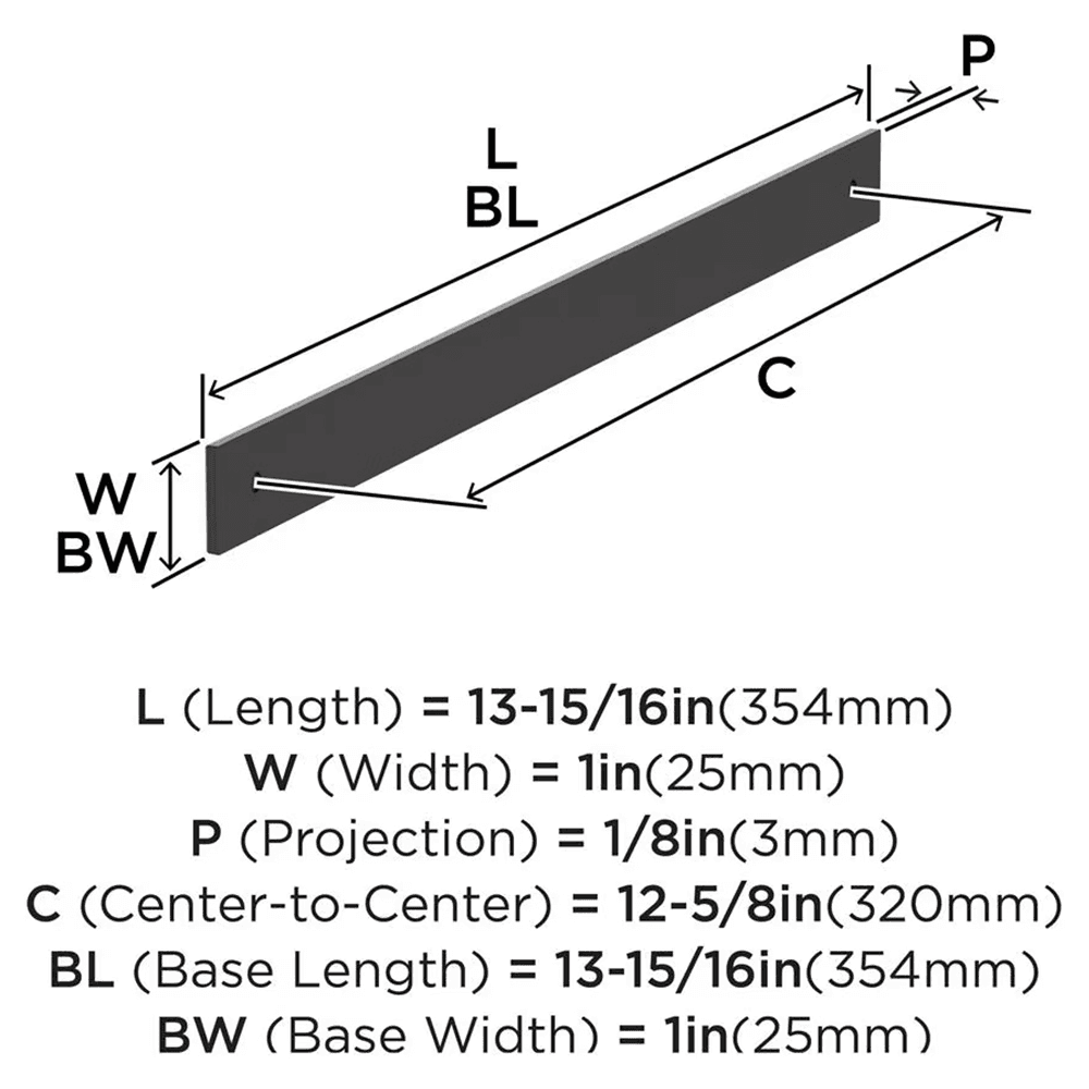 320mm Ladera Rectangle Cabinet Pull Backplate, Oil-Rubbed Bronze Alt 1 - Image