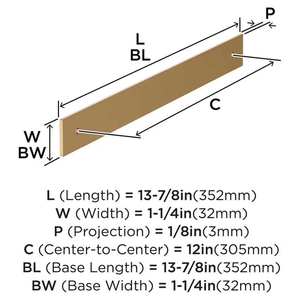 305mm Ladera Rectangle Appliance Pull Backplate, Champagne Bronze Alt 1 - Image