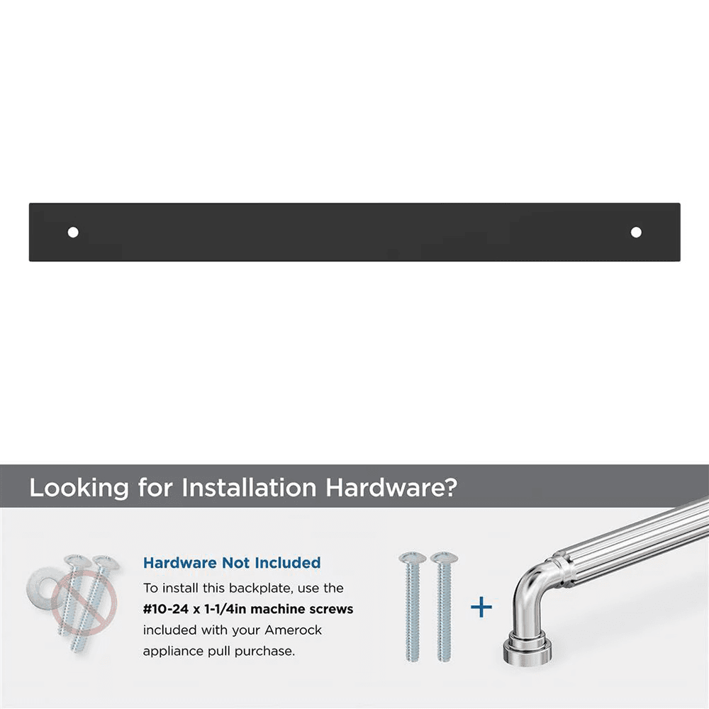 305mm Ladera Rectangle Appliance Pull Backplate, Matte Black Alt 2 - Image