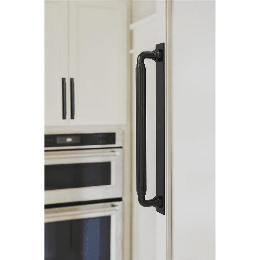 305mm Ladera Rectangle Appliance Pull Backplate, Matte Black Alt 3 - Image
