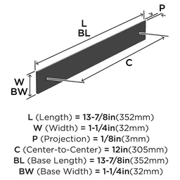 305mm Ladera Rectangle Appliance Pull Backplate, Oil-Rubbed Bronze Alt 1 - Image