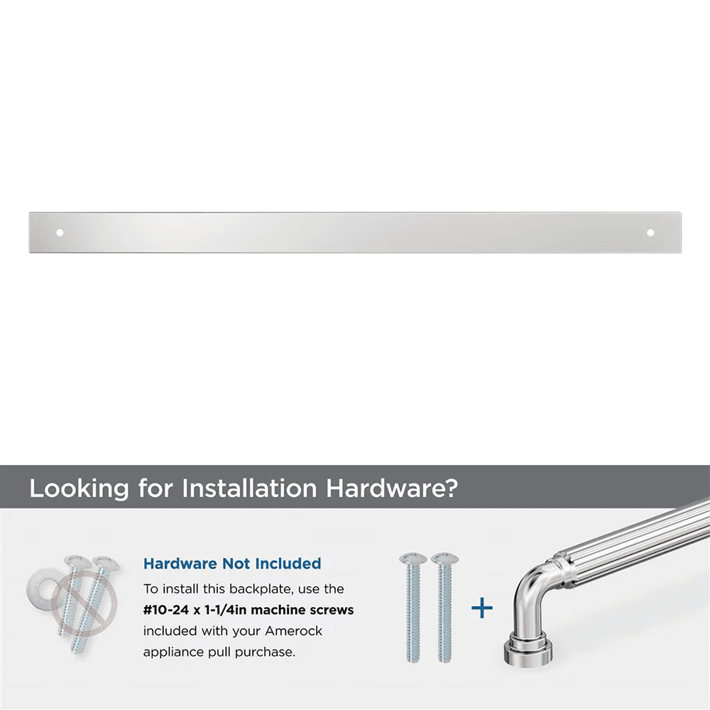 457mm Ladera Rectangle Appliance Pull Backplate, Polished Chrome Alt 2 - Image