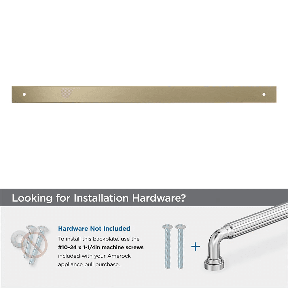 457mm Ladera Rectangle Appliance Pull Backplate, Golden Champagne Alt 2 - Image