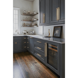 457mm Ladera Rectangle Appliance Pull Backplate, Golden Champagne Alt 4 - Image