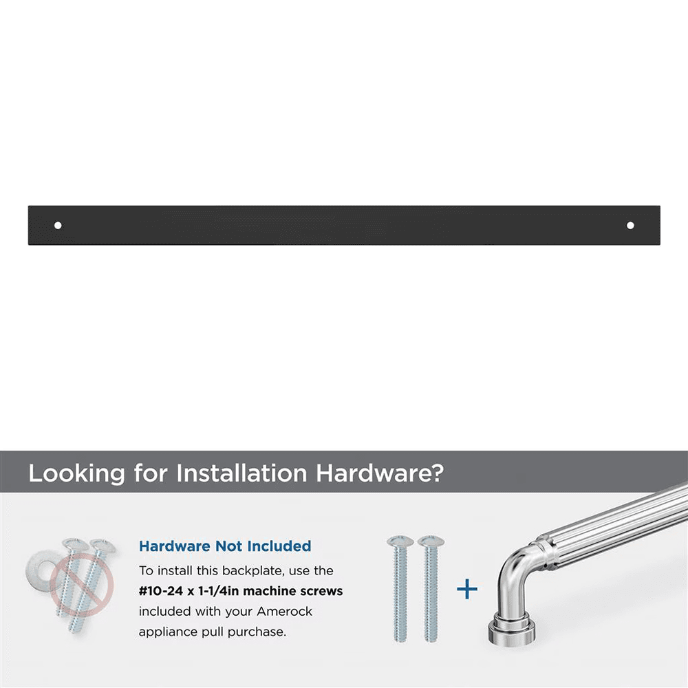 457mm Ladera Rectangle Appliance Pull Backplate, Matte Black Alt 2 - Image