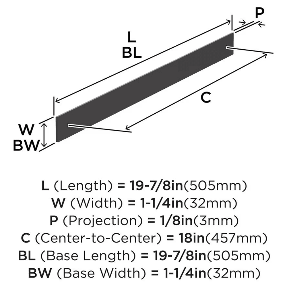 457mm Ladera Rectangle Appliance Pull Backplate, Oil-Rubbed Bronze Alt 1 - Image