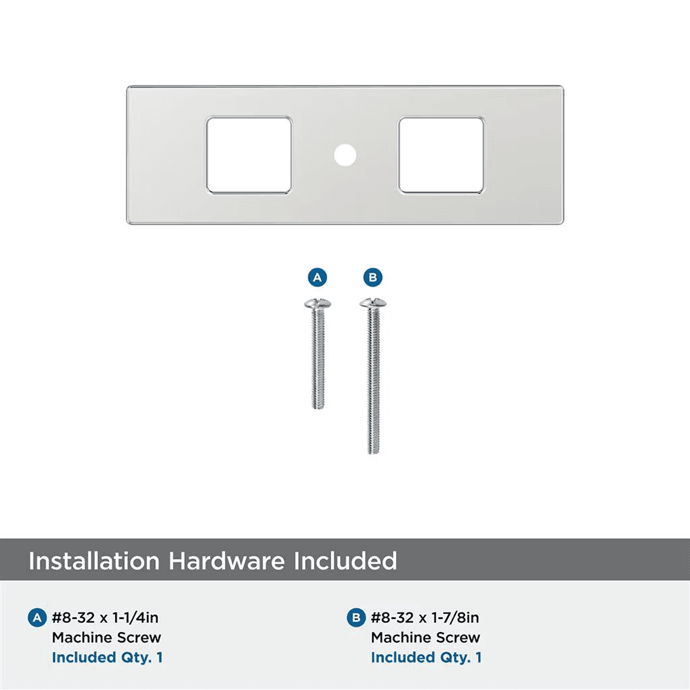 94mm Medora Rectangle Cabinet Knob Backplate, Polished Chrome Alt 2 - Image