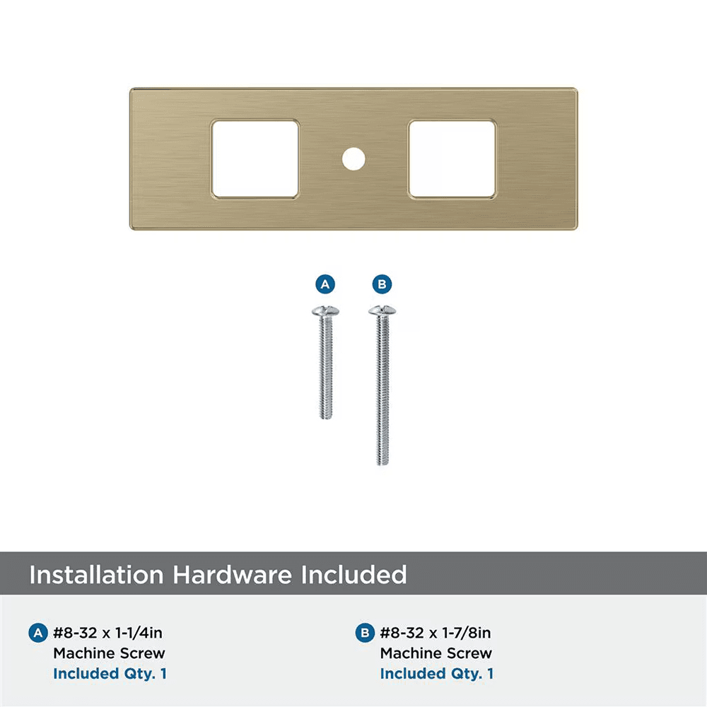 94mm Medora Rectangle Cabinet Knob Backplate, Golden Champagne Alt 2 - Image