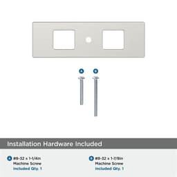 94mm Medora Rectangle Cabinet Knob Backplate, Satin Nickel Alt 2 - Image