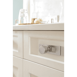 94mm Medora Rectangle Cabinet Knob Backplate, Satin Nickel Alt 3 - Image