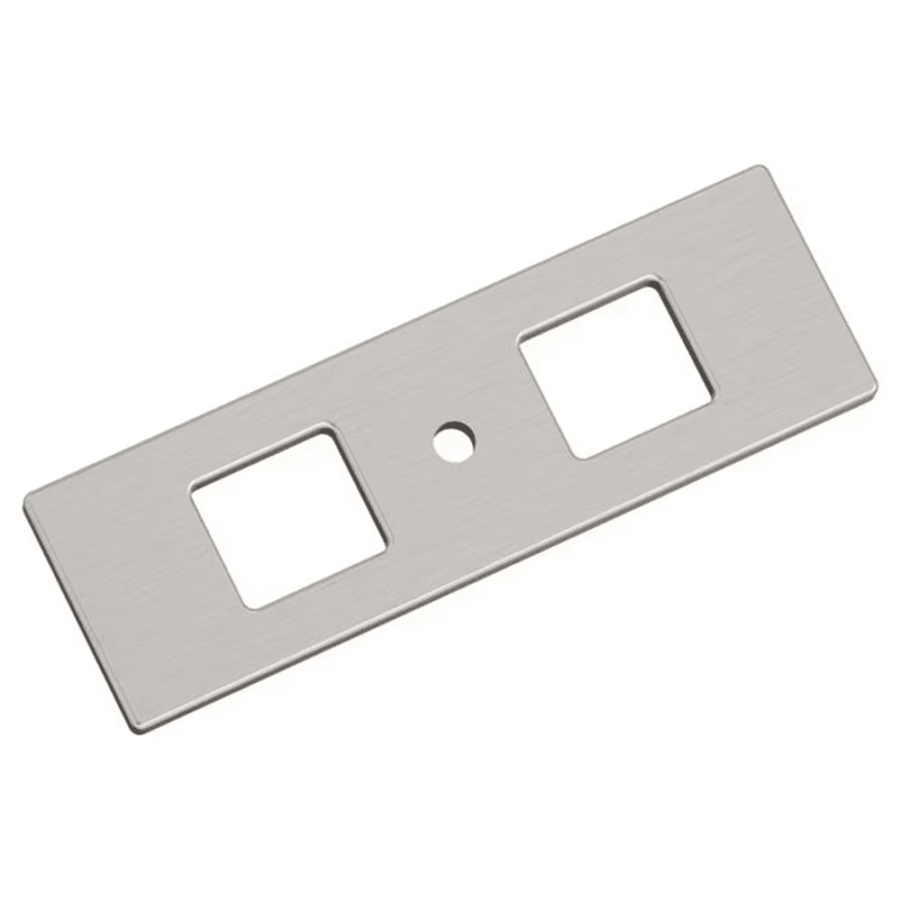 94mm Medora Rectangle Cabinet Knob Backplate, Satin Nickel Main - Image