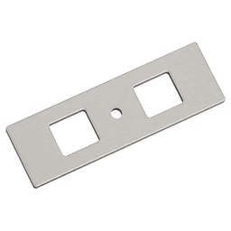 94mm Medora Rectangle Cabinet Knob Backplate, Satin Nickel Main - Image