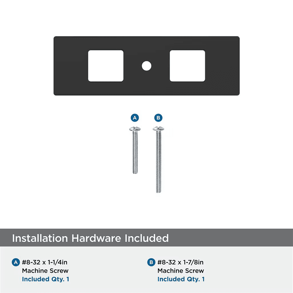 94mm Medora Rectangle Cabinet Knob Backplate, Matte Black Alt 2 - Image