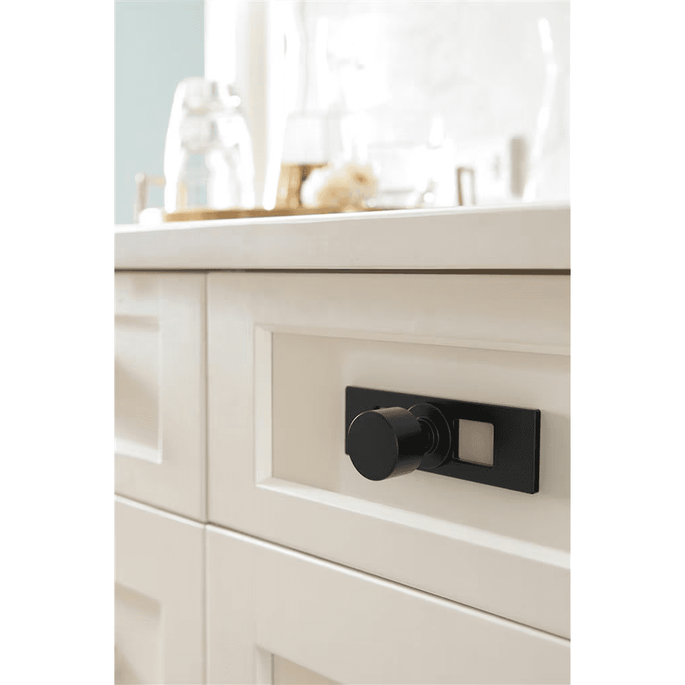94mm Medora Rectangle Cabinet Knob Backplate, Matte Black Alt 3 - Image
